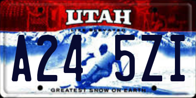 UT license plate A245ZI