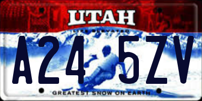 UT license plate A245ZV