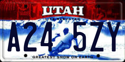 UT license plate A245ZY