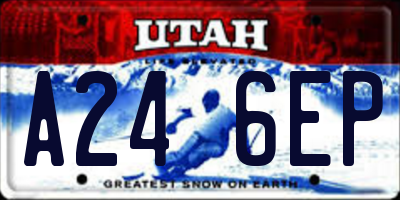 UT license plate A246EP