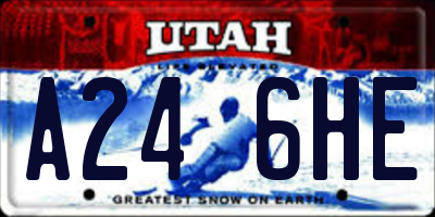 UT license plate A246HE