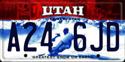 UT license plate A246JD
