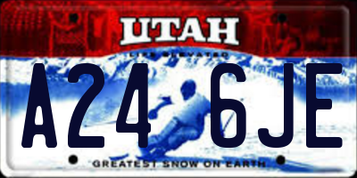 UT license plate A246JE