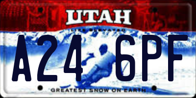 UT license plate A246PF