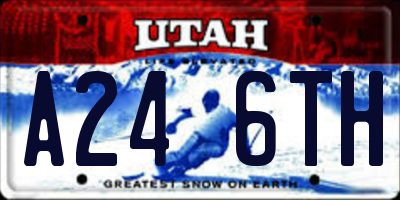 UT license plate A246TH