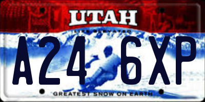 UT license plate A246XP