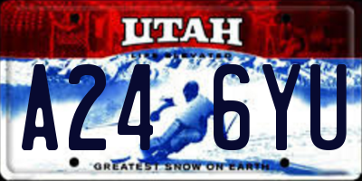 UT license plate A246YU