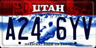 UT license plate A246YV
