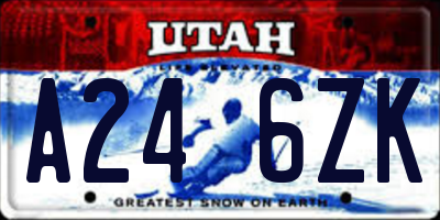 UT license plate A246ZK