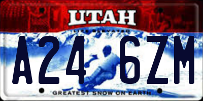 UT license plate A246ZM