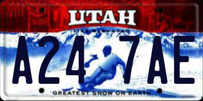 UT license plate A247AE