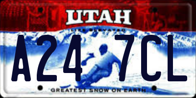 UT license plate A247CL
