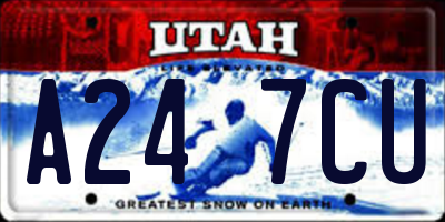 UT license plate A247CU
