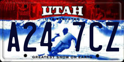 UT license plate A247CZ