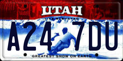 UT license plate A247DU