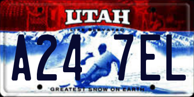 UT license plate A247EL