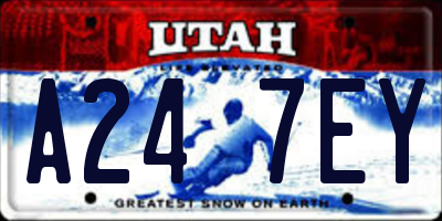 UT license plate A247EY