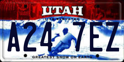 UT license plate A247EZ