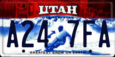 UT license plate A247FA
