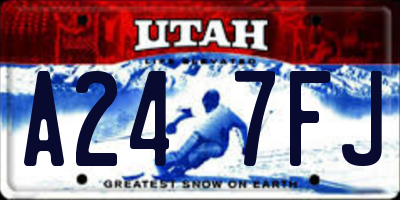 UT license plate A247FJ