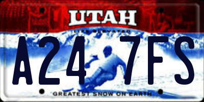 UT license plate A247FS