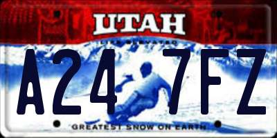 UT license plate A247FZ