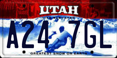 UT license plate A247GL