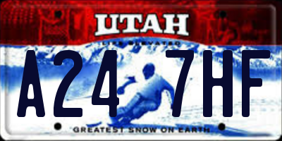 UT license plate A247HF