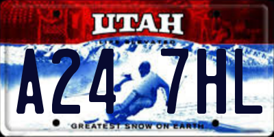 UT license plate A247HL