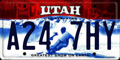 UT license plate A247HY