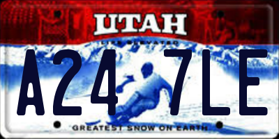 UT license plate A247LE