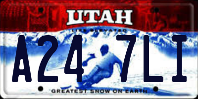 UT license plate A247LI