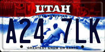 UT license plate A247LK