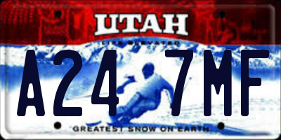 UT license plate A247MF