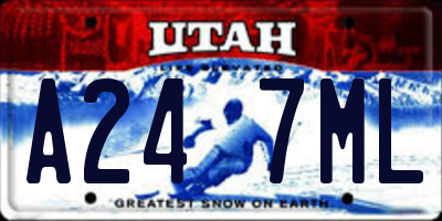 UT license plate A247ML