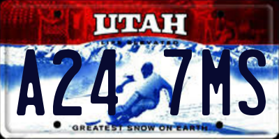 UT license plate A247MS