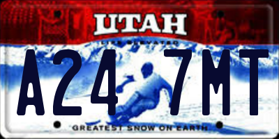 UT license plate A247MT