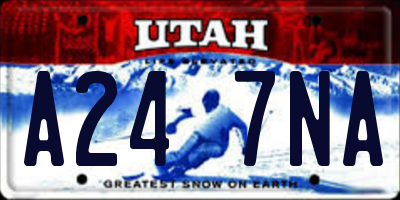 UT license plate A247NA