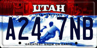 UT license plate A247NB