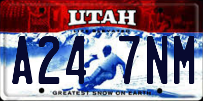 UT license plate A247NM