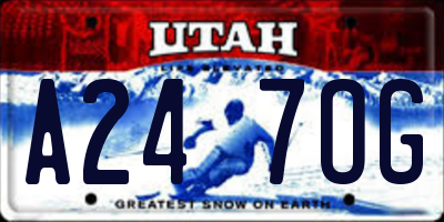 UT license plate A247OG