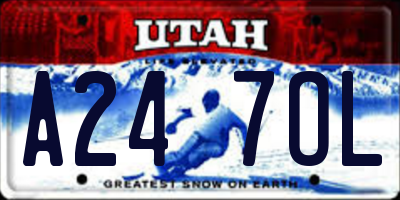 UT license plate A247OL