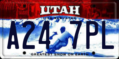 UT license plate A247PL