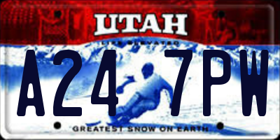 UT license plate A247PW