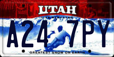 UT license plate A247PY
