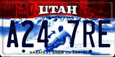 UT license plate A247RE