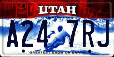 UT license plate A247RJ