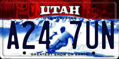 UT license plate A247UN