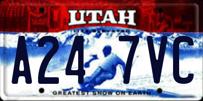 UT license plate A247VC