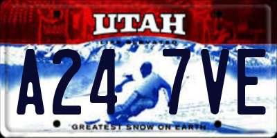UT license plate A247VE